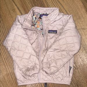 Patagonia Ice Pink Baby Nano Puff Jacket with Floral Lining